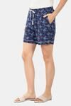 Amante Sleep Shorts - Blue Floral Print — thumbnail 2